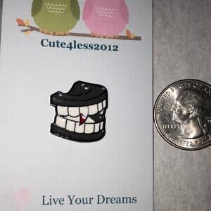 Dracula Vampire Teeth Pin Brooch Halloween